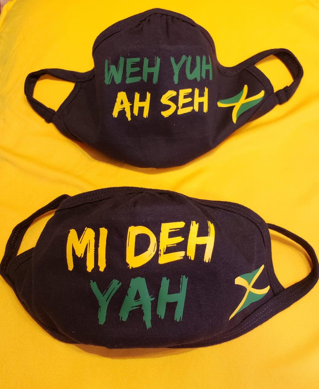 Jamaican Face Mask, Jamaican Flag Face Mask, Best Breathable Washable