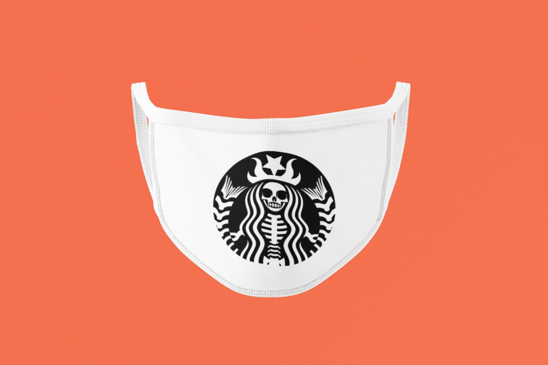 Starbucks Coffee Face Mask Skull Face Mask Starbuck Etsy