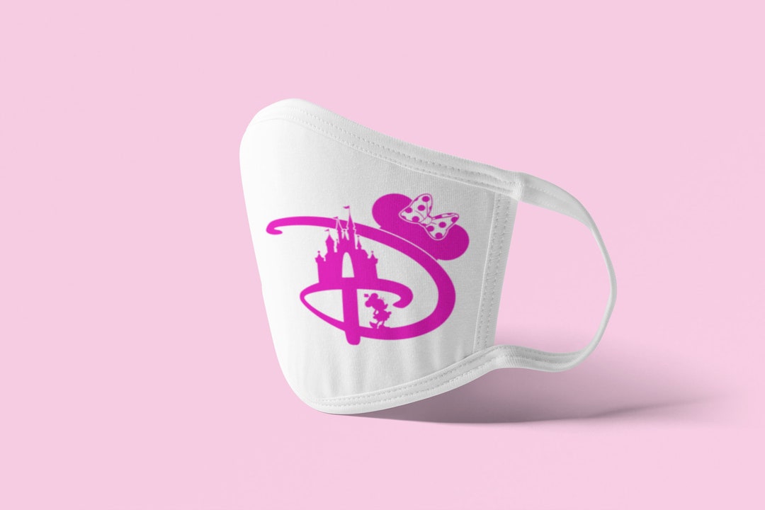 MINNIE Walking to Castle Disney Face Mask, USA Made Washable Face Mask