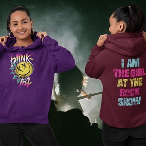 I Am The Girl At The Rock Show Blink 182 Hoodie, Vintage Blink 182 Sweatshirt, Blink-182 Smiley Face, Vintage Blink 182 Coachella Hoodie