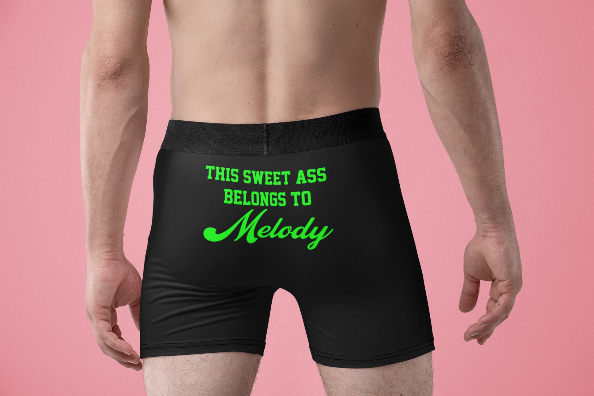 This Ass Belongs to Your name,Bachelor Gift Honeymoon Outfit Boxers Gift  For Husband Men's Underwear