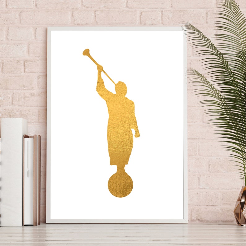 Angel Moroni Gold Digital Art Print Download / LDS Christian Etsy
