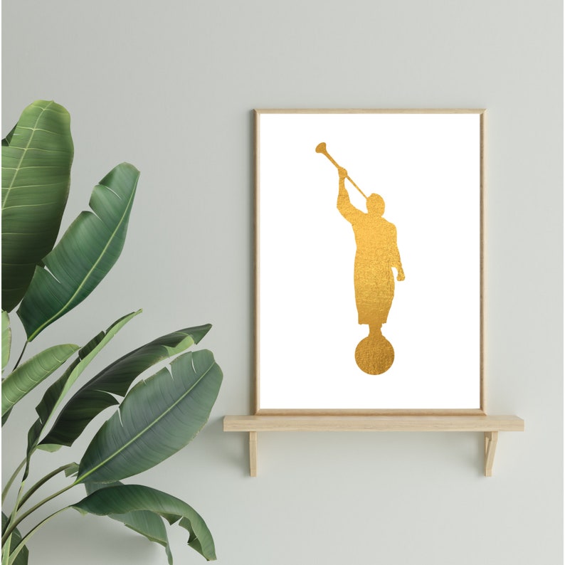Angel Moroni Gold Digital Art Print Download / LDS Christian Etsy