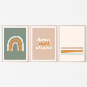 Boho Nursery Print Set of 3/ Boho Rainbow Print/ Nursery Print/ Boho Rainbow Nursery Decor/ Sweet Child of Mine