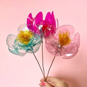 Recycled Plastic Bottle Large Flowers the Happy Small - Etsy