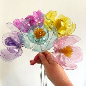 Recycled Plastic Bottle Large Flowers the Pastel Mix Bouquet Unique ...