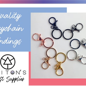 Lobster Claw Keychain Findings, Bulk Keychain Split Rings, Keychain Findings, Rose Gold Keychain, Gold Keychain, Black Keychain, Silver