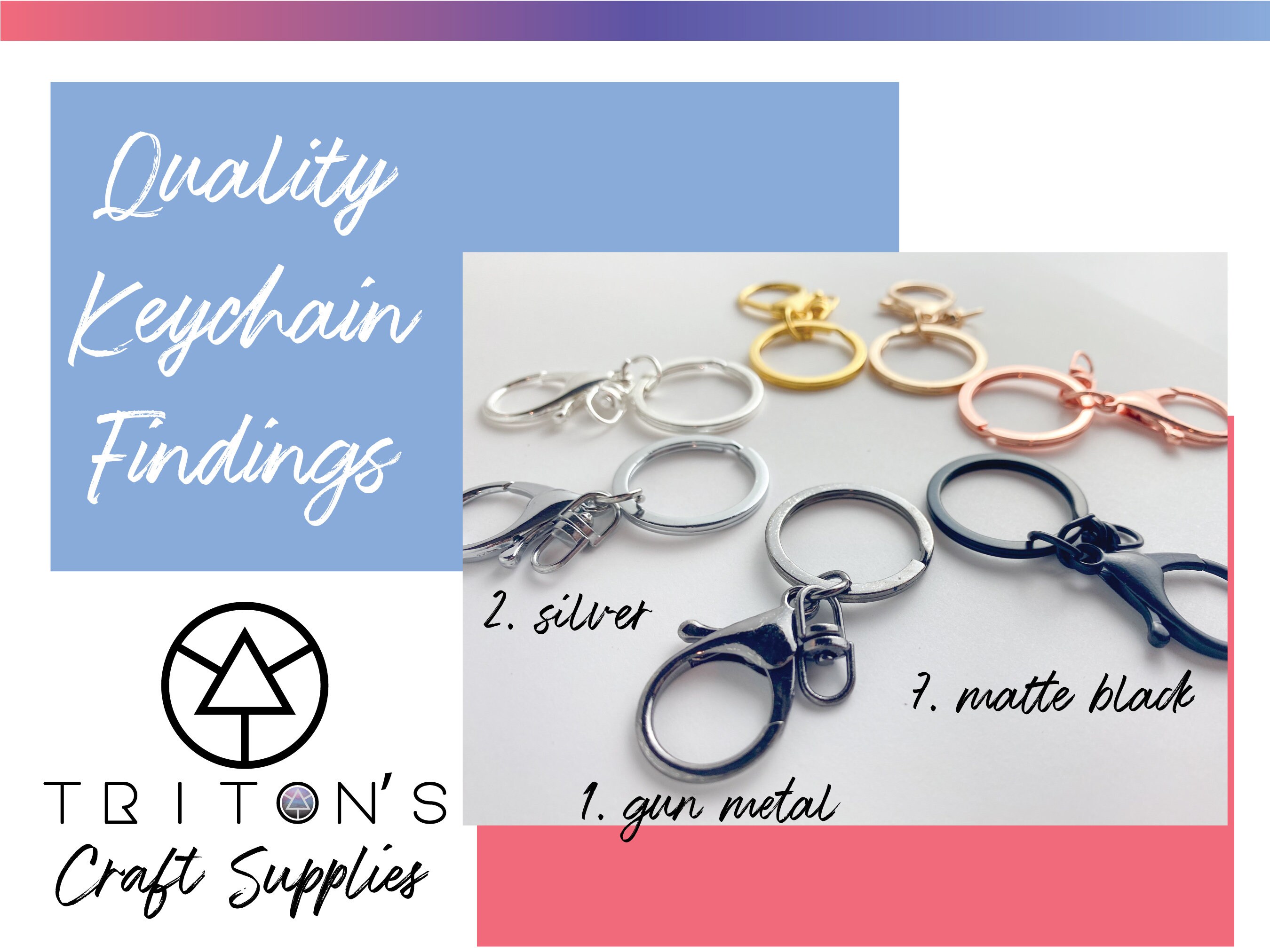 Lobster Claw Keychain Findings Bulk Keychain Split Rings Etsy