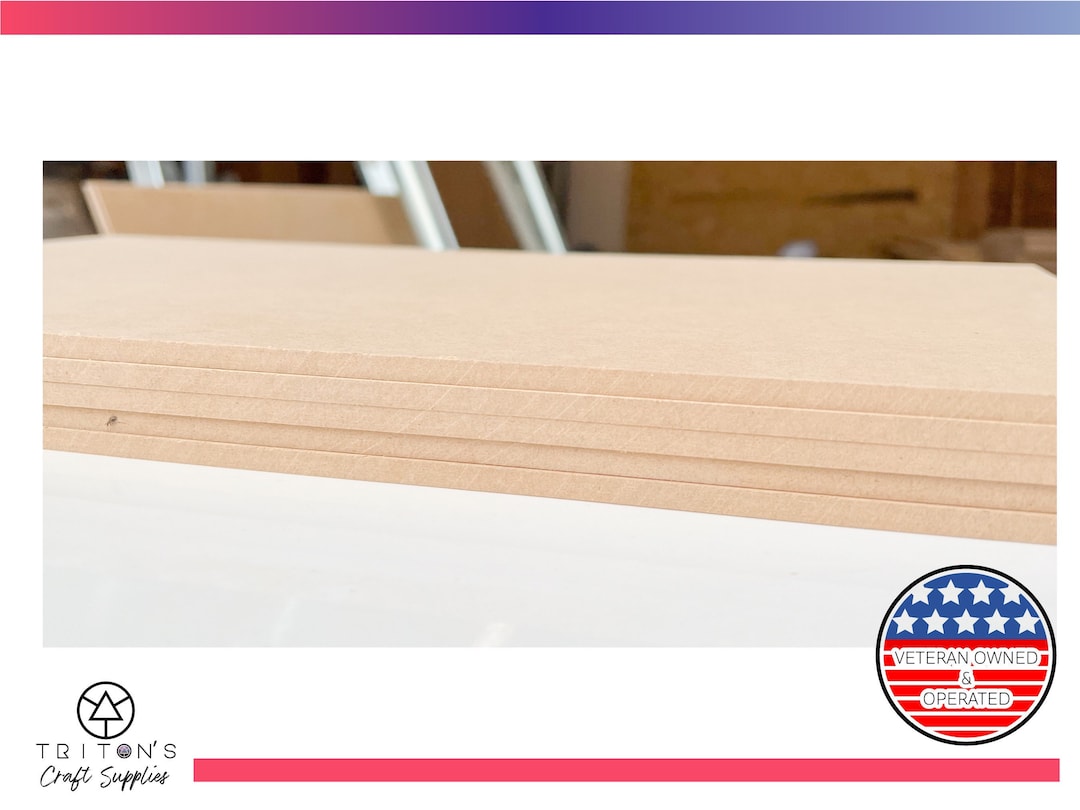 MDF 6mm 12 Count 24x16 Laser Safe Premium MDF for Lasers CNC Pyrography