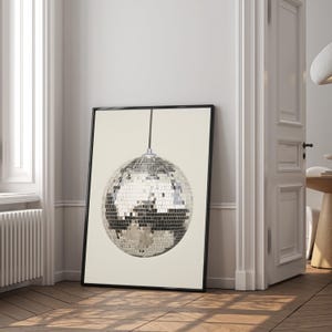 Disco Ball Print Retro Disco Ball Poster Wall Art Print Modern Decor Retro Art Digital Download