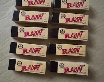 10x Raw TIPS Roach Filter Booklet Books for Smoking Rolling Paper Unbleached