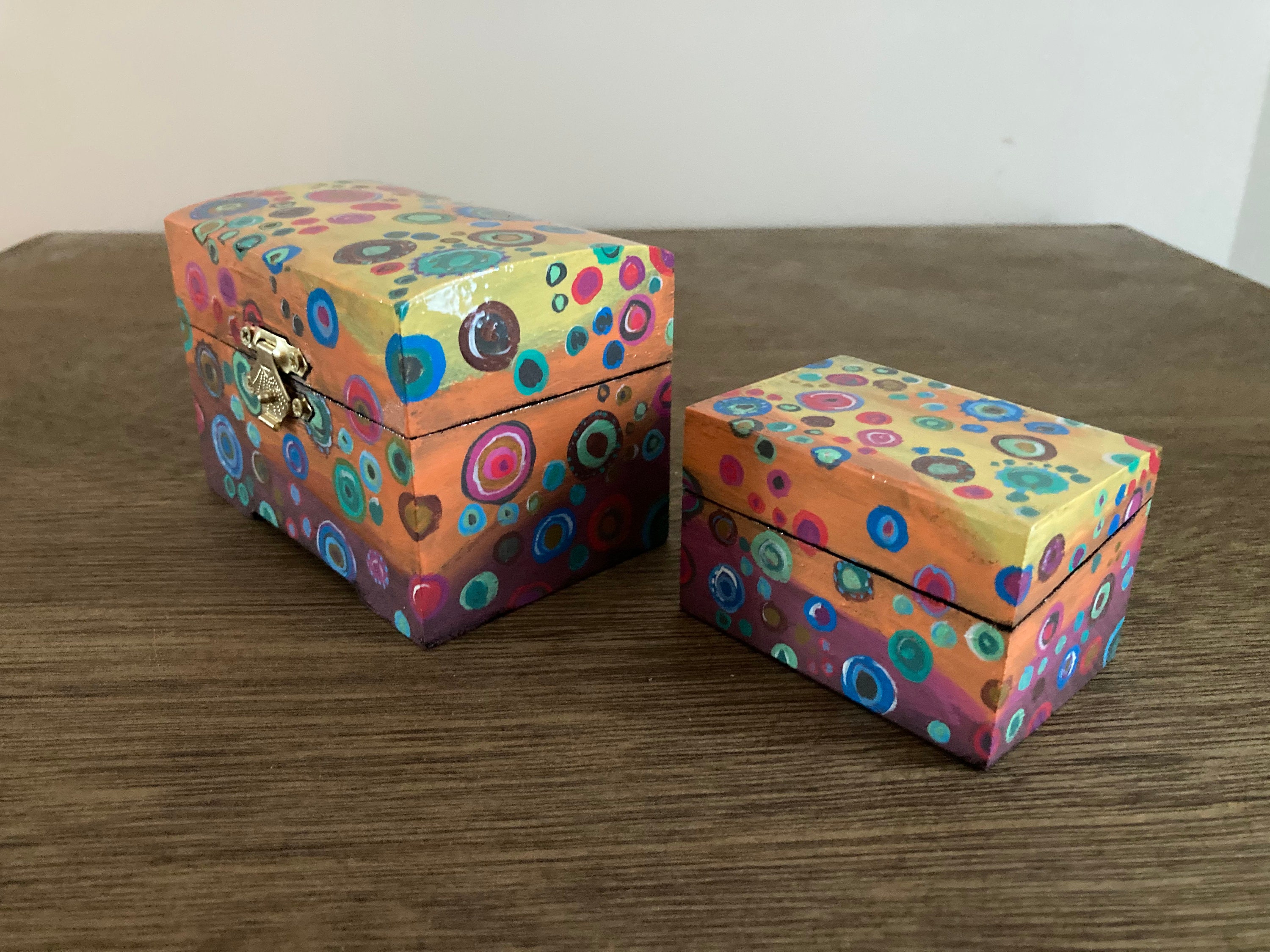 Abstract Design Handpainted Boxes. - Etsy UK