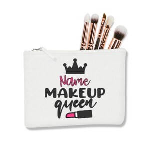 Personalized White Pencil Pouch- Makeup