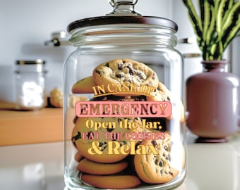 Glass Cookie Jar- "In Case of Emergency"