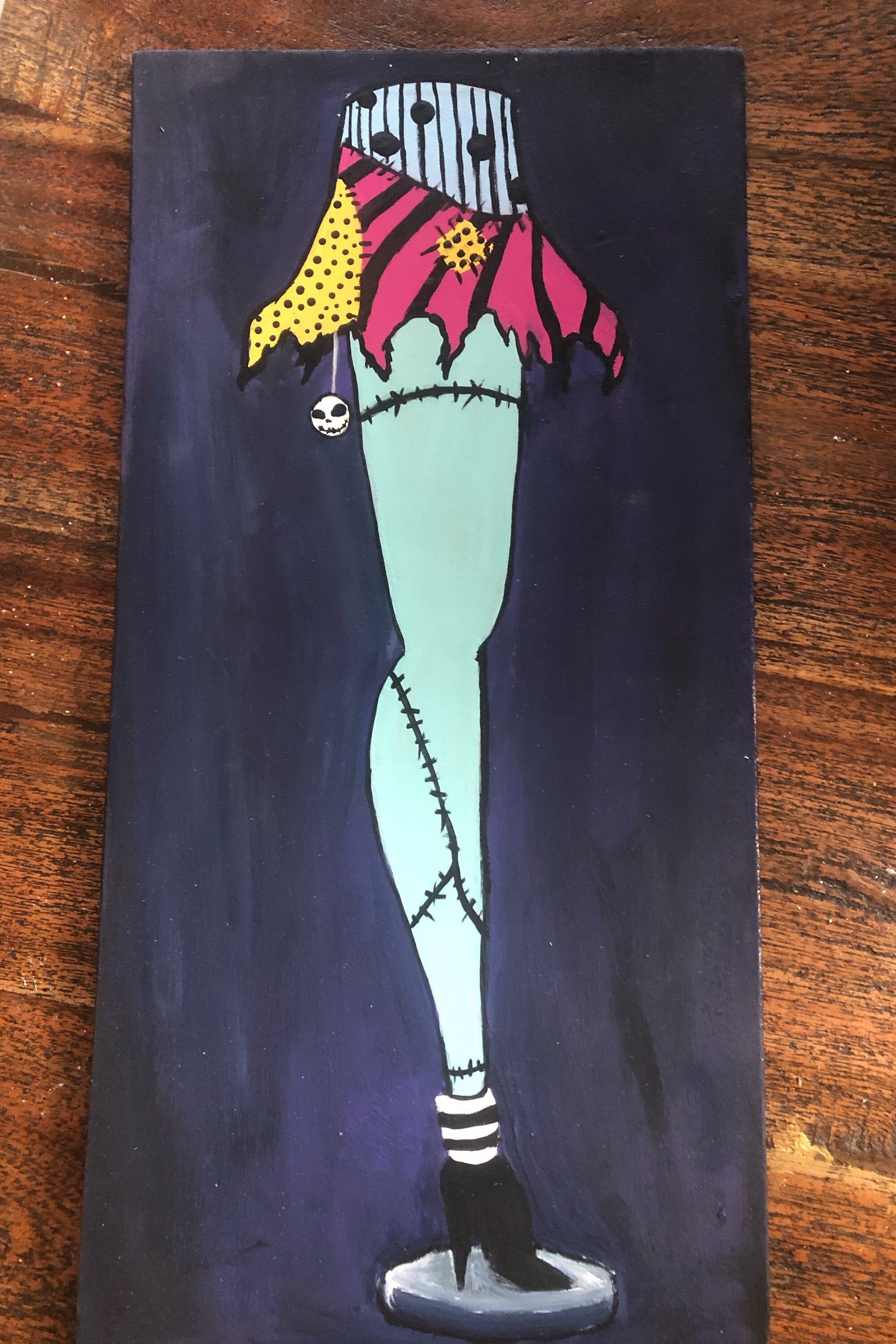 Sally Leg Lamp Nightmare Before Christmas handpainted Sign Etsy