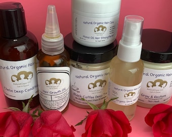 NaturalCiara Complete Hair Growth 6 pc. Bundle Set with Fenugreek, Amla, Chebe Powder & Monoi Oil