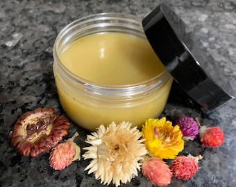 Organic Virgin Hair Fertilizer Hair, Scalp Balm Infused with Herbal & Horsetail extract .. 7oz container with lid