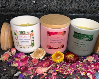 Essential Body Oil Candle | Body Lotion Candle (Massage/Body Cream Candle) Inner Peace Candles for the Mind, Body & Soul!!