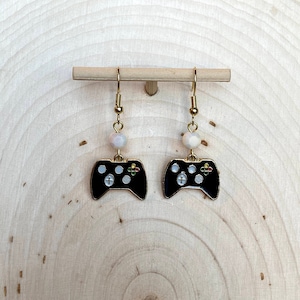 Black video game controller earrings