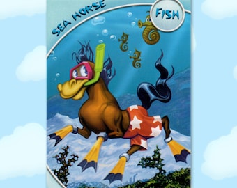 Sea Horse - Fish - Series 3 Toontown Online Trading Card