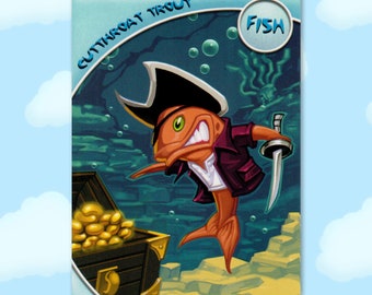 Cutthroat Trout - Fish - Series 3 Toontown Online Trading Card