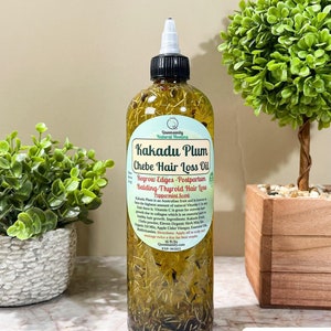 16oz HairLossOil|KakaduPlumChebe|ScalpTingle|Alopecia|HairGrowthOil|VitaminCBoostlPostPartumlThyroidlGrowEdgesThickerFenugreekBaldingGrayDry