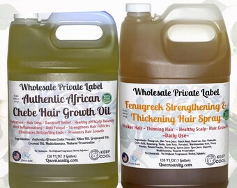 2pc Wholesale Set: African Chebe Hair Growth Oil + Fenugreek Thickening and Strengthening Hair Spray