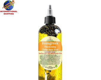 Aceite para cabello espeso de 16 oz/Aceite para cabello espesante de fenogreco/Alimento para cabello Chebe/Lavanda/Aceite para estimular el crecimiento del cabello/Fortalece el cabello/Raíces/Recrecimiento de los bordes/Tratamiento del cuero cabelludo