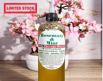 16oz Rosemary&Mint ScalpTherapyChebeHairGrowthOil|Natural|Organic|ThinFIneHair|Regrowth|Moisture|HairShed|Beards|Essential|ThickHairOil|Locs