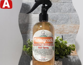 Spray de fenogreco y romero para el crecimiento del cabello grueso, 16 oz, herbal, para la caída del cabello, fino, calvicie, bordes, caspa, picazón, cuero cabelludo seco, hidratante natural.
