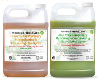 2pc Wholesale Private Label Rosemary Hair Growth Mist Spray Set|Gallon|Fenugreek|AloeVera|ThickHairCondition|DryItchyBrittle|Locs|Braid|Bulk