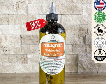 16oz Thick Hair Oil |Fenugreek Thickening ChebeHairFood|Lavender|StimulateHairGrowthOil|StrengthenHair|RootsRegrowthEdges|HairScalpTreatment