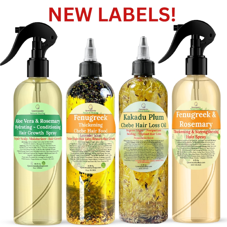 Home Remedies for Natural Hair Regrowth using Chebe Oil. Best for Female and Male Hair Loss4 Piece Hair Growth Set|Healing|Restore|HealthyHair|AloeVeraFenugreekHairSpray|ThickHairOil|AlopeciaTreatment|HairLossBaldingThinHair|Chebe