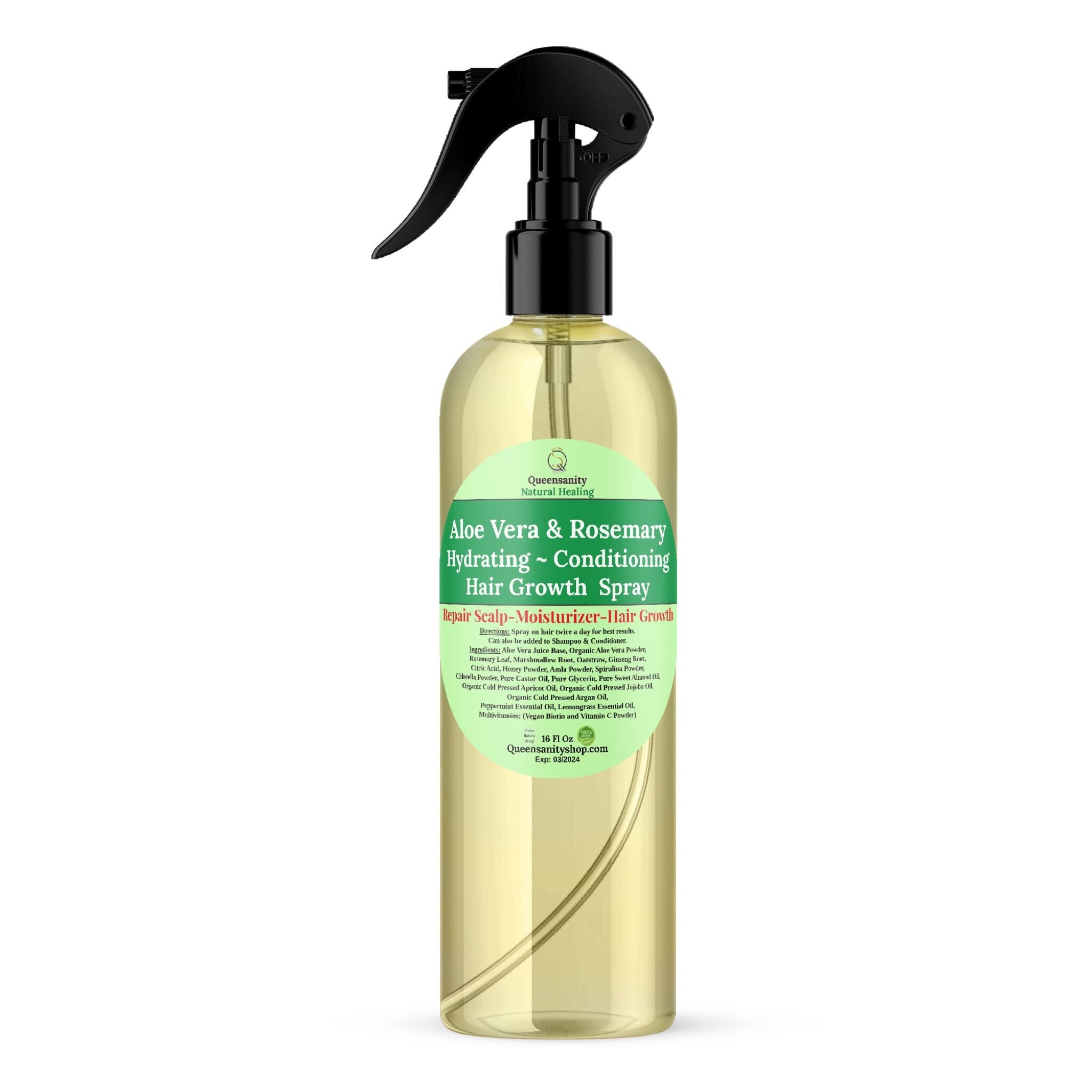 16oz AloeVera & Rosemary HairGrowthSpray|MoistureCondition|ArganCastorOil|RepairDetangle|SoftHair|HeatProtect|Honey|ApricotJojobaOil|LOCS|