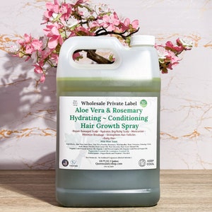 128oz WholesalePrivateLabel AloeVeraRosemary HairGrowthSpray|Gallon|Hydrate|HerbRepair|Moisturize|ConditionDryItchyScalp|Locs|Detangle|Braid