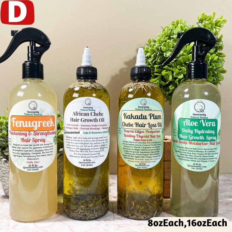 Home Remedies for Natural Hair Regrowth using Chebe Oil. Best for Female and Male Hair Loss4 Piece Hair Growth Set|Healing|Restore|HealthyHair|AloeVeraFenugreekHairSpray|ThickHairOil|AlopeciaTreatment|HairLossBaldingThinHair|Chebe