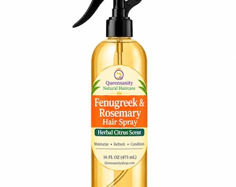 16 oz Fenugreek & Rosemary Hair Mist Spray, Botanical, Aloe Vera Moisturizing Conditioning, Herbal Citrus Scent,Natural HairCare|Made in USA