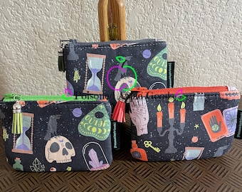 Spooky Apothecary Coin Purse, Halloween Gothic Zipper Pouch