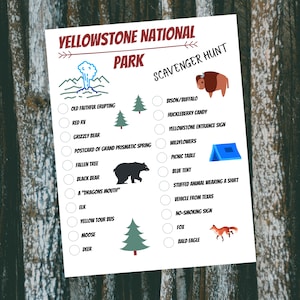 Yellowstone Scavenger Hunt