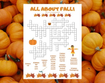 Fall Fill-In Crossword Puzzle