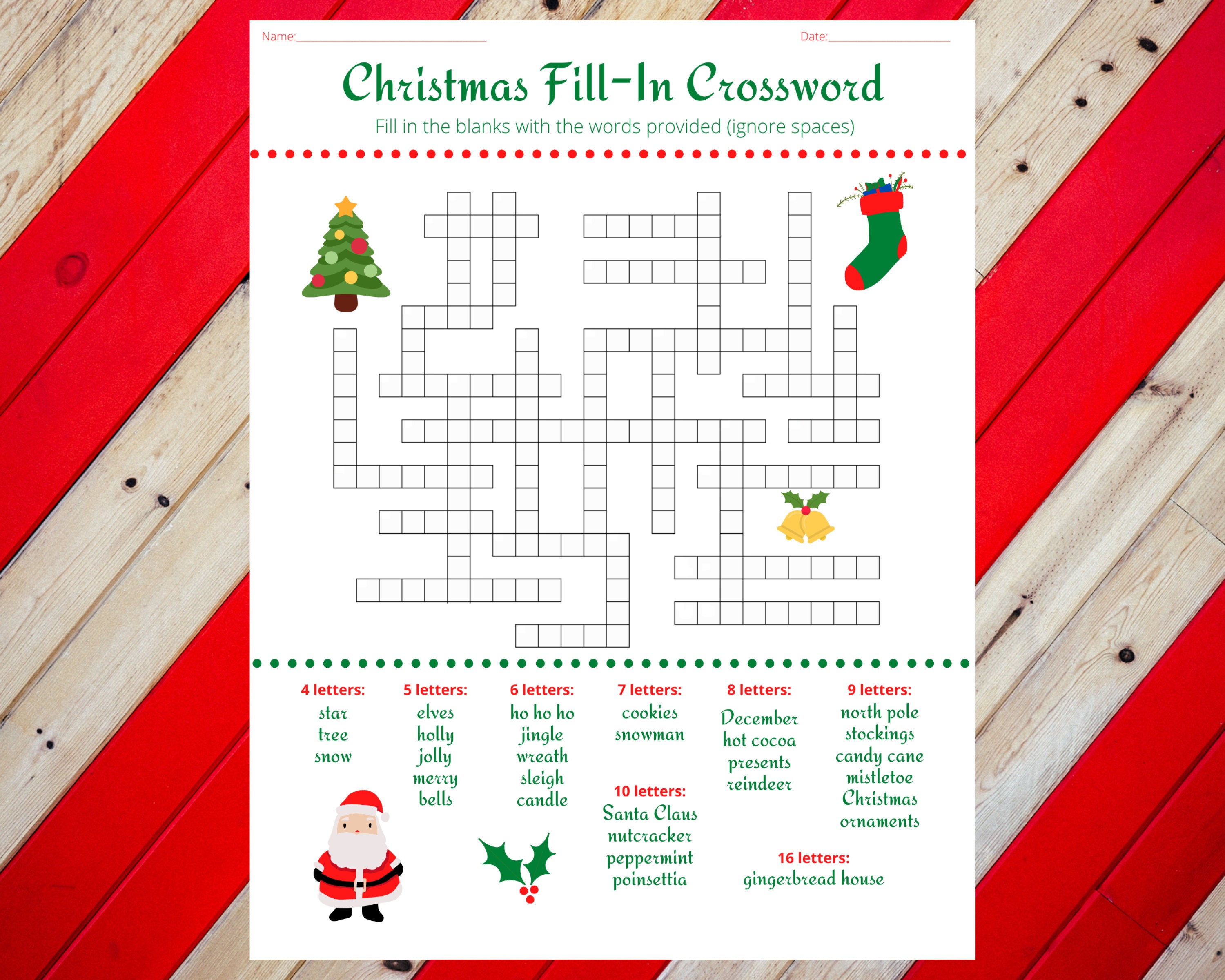 Christmas Holiday Fill In Crossword Puzzle Printable 60 OFF Christmas Holiday Fill In Crossword Puzzle Printable 60 OFF