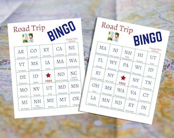 License Plate Bingo Cards Printable