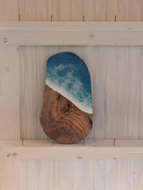 Ocean Inspired Olive Wood Charcuterie Board