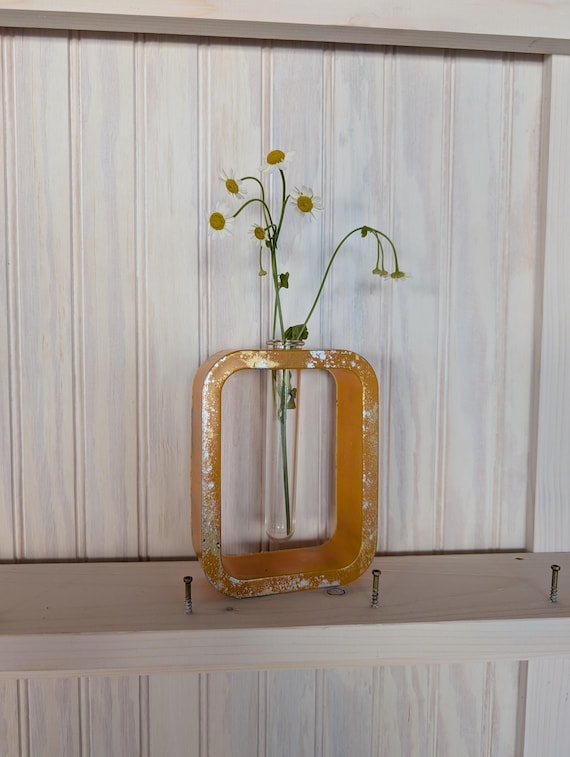 Orange & Gold Flower Vase