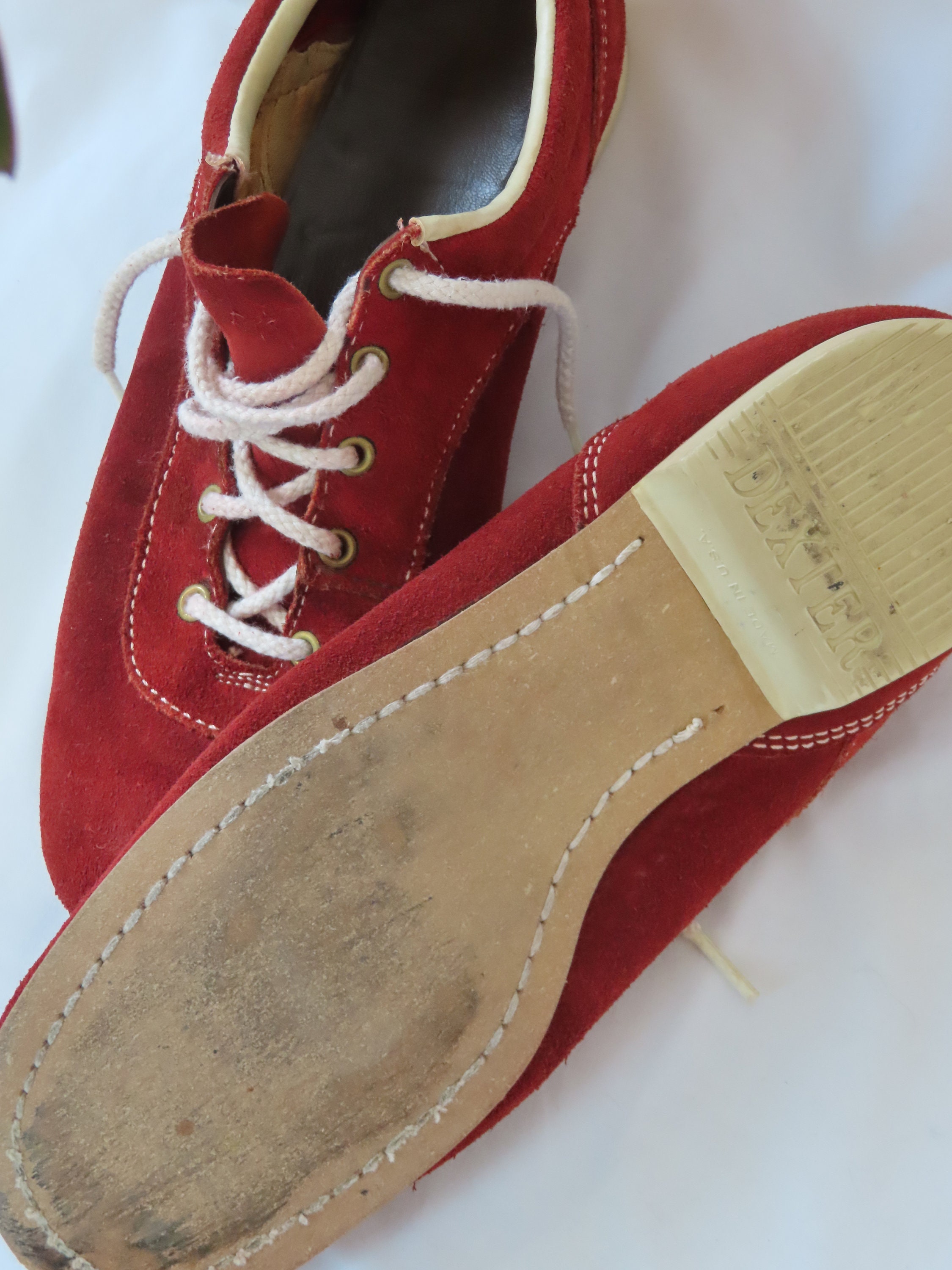 Dexter Men's Vintage Bowling Shoes Red Suede Size 9.5 Etsy