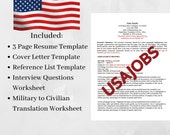 Transitioning Military Federal Resume Template | Government Resume Template | USAJOBS Resume Template - MS Word Instant Download