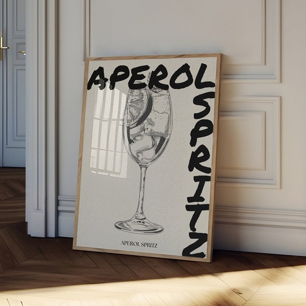 Aperol Spritz Druck - Aperol Spritz Rezept - Cocktail Druck - Rezept Druck - Bar Warenkorb Dekor Küchenwand Kunst Ästhetische Drucke