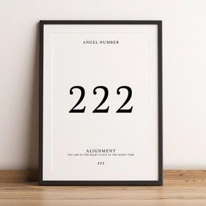 Engel Zahl Druck - 222 Druck - Engel Zahl Poster - Astrologie Geschenk - Astrologie Druck - Minimalistische Wandkunst - Manifestierter Druck - Selbstfürsorge