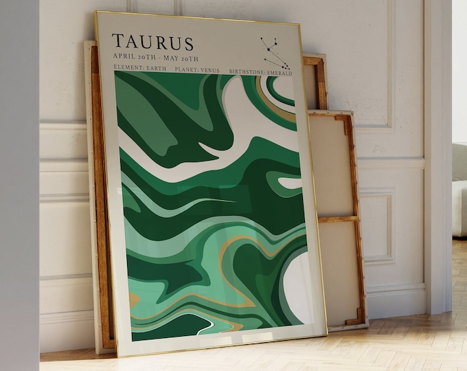 Astrology Print - Taurus Print - Taurus Poster - Astrology Gifts - Zodiac Print - Zodiac Print - Taurus Zodiac Print - Taurus Wall Art - A4