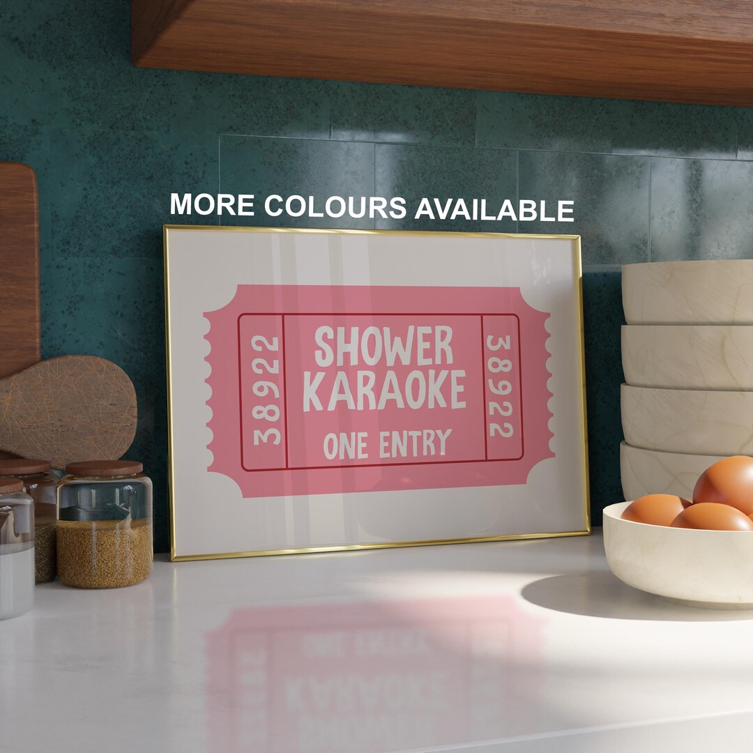 Shower Karaoke Print - Fun Bathroom Prints - Trendy Bathroom Decor ...